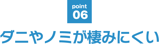 point06 ダニやノミが棲みにくい